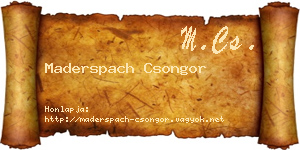 Maderspach Csongor névjegykártya